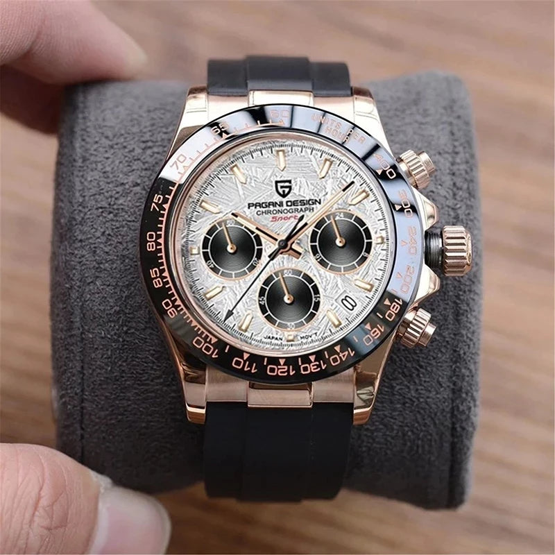 PAGANI DESIGN 40mm New V2 Quartz Watches Sapphire Retro Chronograph