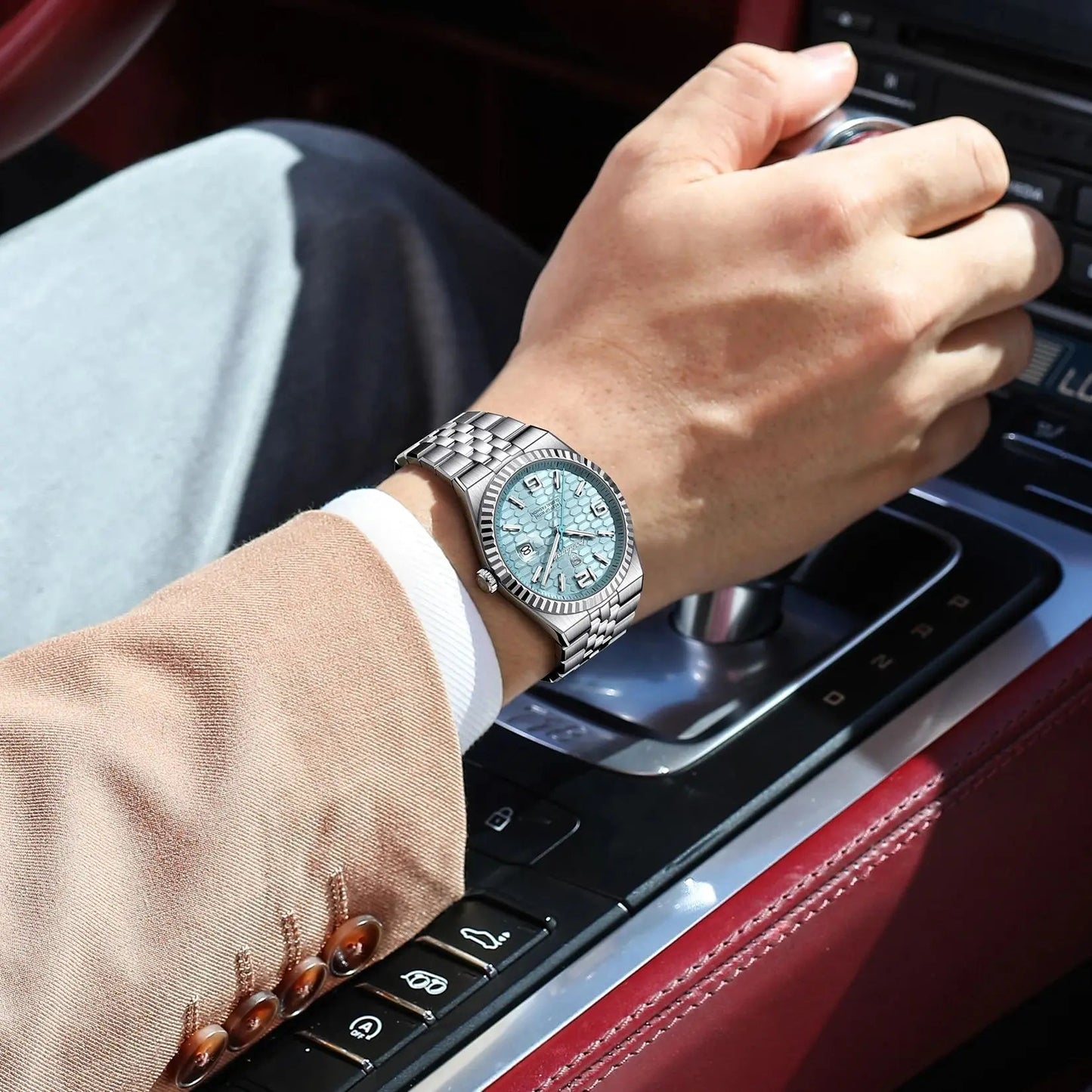 POEDAGAR Men Clock Waterproof Luminous Date