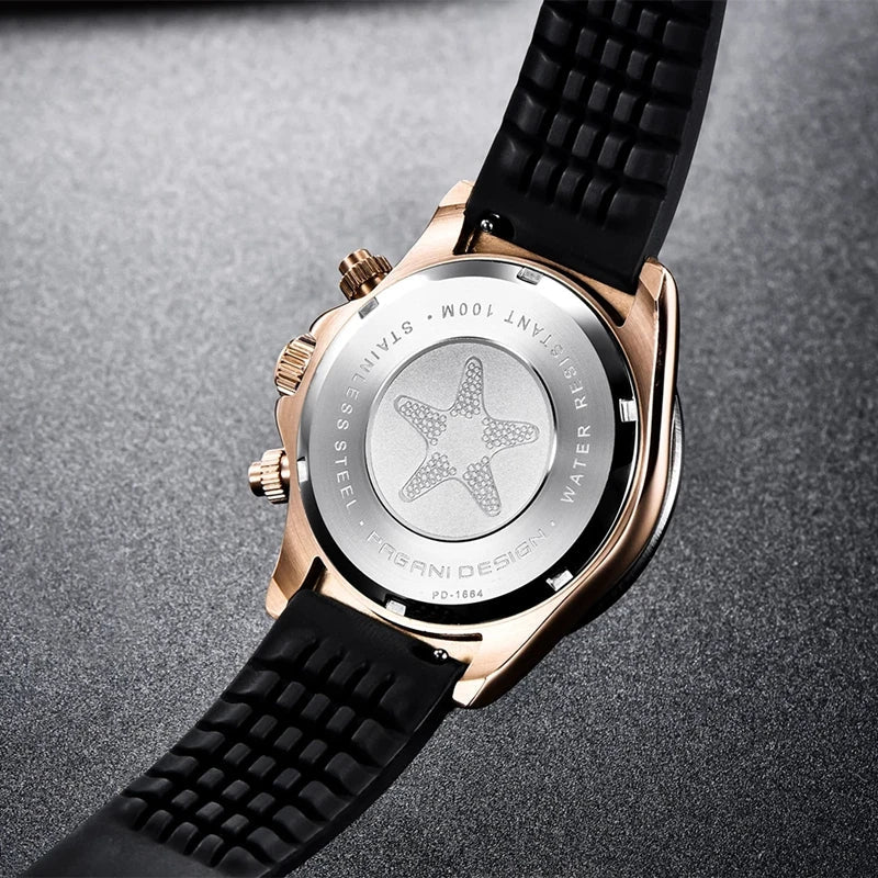 PAGANI DESIGN 40mm New V2 Quartz Watches Sapphire Retro Chronograph