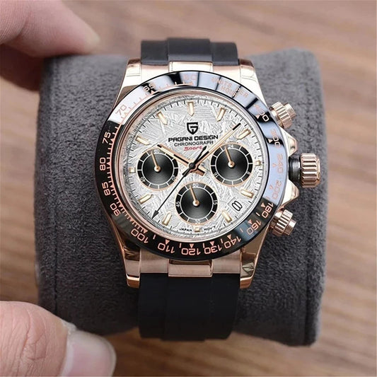 PAGANI DESIGN 40mm New V2 Quartz Watches Sapphire Retro Chronograph