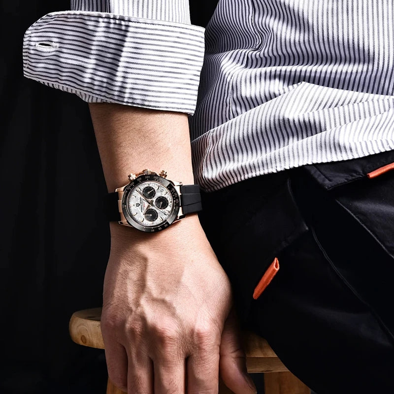 PAGANI DESIGN 40mm New V2 Quartz Watches Sapphire Retro Chronograph